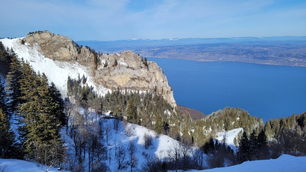 Vue de la piste de ski des vieilles cases à Thollon les Mémises