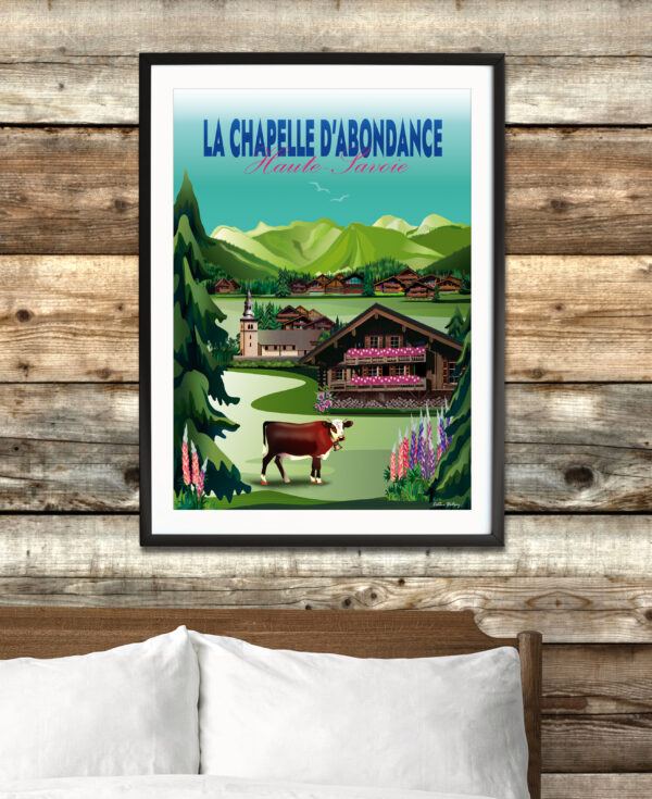 Affiche La Chapelle d'Abondance été montagne vaches