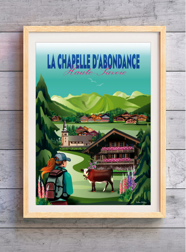 Affiche La Chapelle d'Abondance été montagne vaches